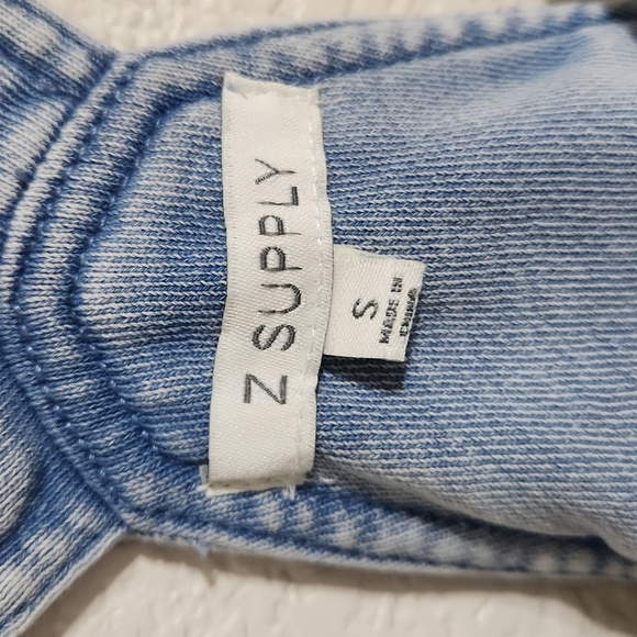 Z Supply Easy Rider Knit Romper in Washed Indigo Size Small - Picture 5 of 12